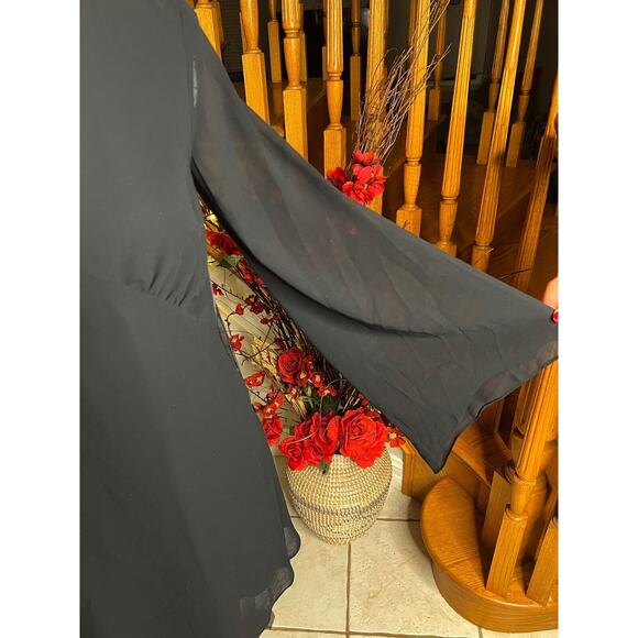 XOXO Women’s Chiffon Fit Flare Zip Black Evening Cocktail Dress Size S - Picture 3 of 13